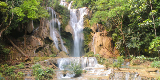Tat Kuang Si Waterfalls is a three tier waterfall of Luang Prabang ,Laos