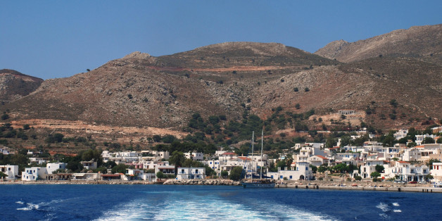 Looking towards Livadia harbour on the Greek island of Tilos.