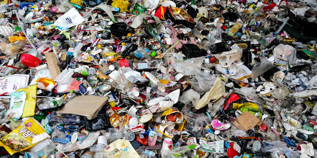 Plastic scrap in recycling center prior segration