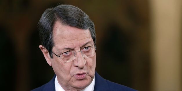 Cypriot President Nicos Anastasiades talks during a televised news conference at the presidential palace in Nicosia on May 22, 2017. / AFP PHOTO / POOL / Petros Karadjias (Photo credit should read PETROS KARADJIAS/AFP/Getty Images)
