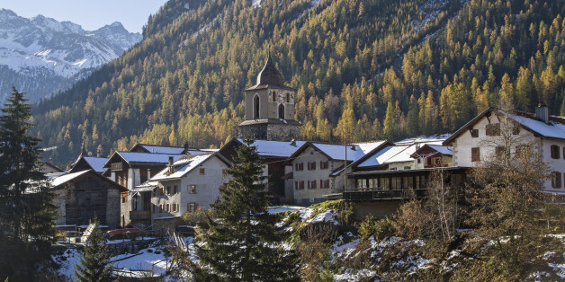 Berguen - idyllic village in the Albula Valley in the Rhaetian Alps