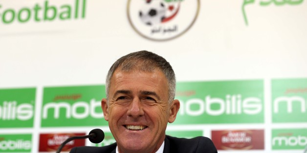 Spanish coach Lucas Alcaraz attends a press conference on April 19, 2017, upon being announced as the new head coach for the Algerian national team. Alcaraz had previously coached Spanish sides Granada, Levante and Recreativo de Huelva. (Photo by Billal Bensalem/NurPhoto via Getty Images)