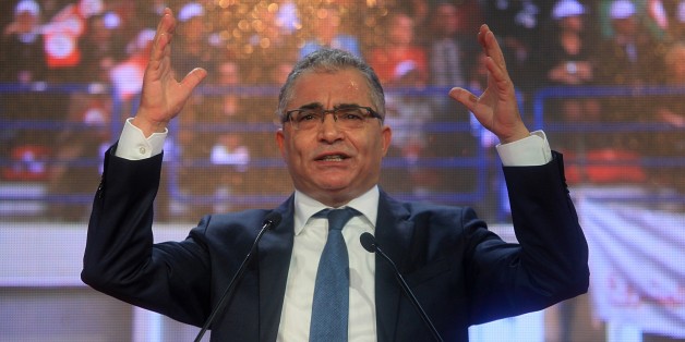 TUNIS, TUNISIA - MARCH 20: Former Secretary-General of Nidaa Tounes Mohsen Marzouk addresses his supporters during a rally as he launches his new political party 'Movement of Tunisia's Project' in Tunis, Tunisia on March 20, 2016. (Photo by Yassine Gaidi/Anadolu Agency/Getty Images)