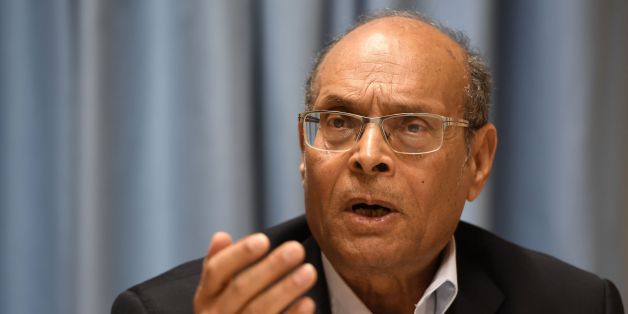 Former interim Tunisian president Moncef Marzouki speaks during a joint press conference with a Yemeni journalist and Nobel Peace Prize laureate at the UN headquarters in Geneva on March 2, 2017. / AFP PHOTO / PHILIPPE DESMAZES (Photo credit should read PHILIPPE DESMAZES/AFP/Getty Images)