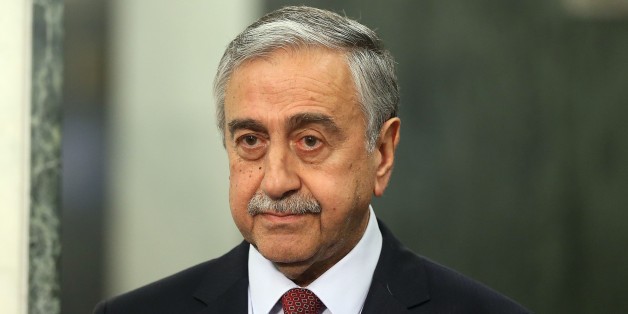NEW YORK, USA - JUNE 4: Turkish Cypriot President Mustafa Akinci during a press conference with UN Secretary-General Antonio Guterres (not seen) and Greek Cypriot President Nicos Anastasiades (not seen) at the United Nations headquarters in Manhattan borough of New York, United States on June 4, 2017. (Photo by Mohammed Elshamy/Anadolu Agency/Getty Images)