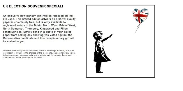 Der Künstler Banksy will mit seiner neuen Aktion die britischen Wahlen beeinflussen.