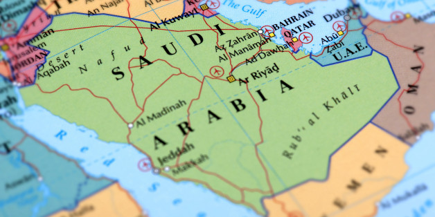 Map with Saudi Arabia in focus.