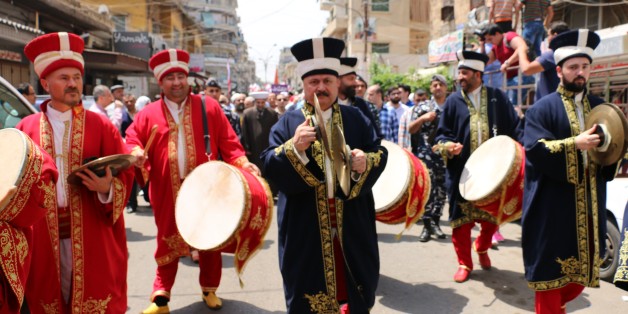 TURKEY - APRIL 04: Mehter Takimi - Ottoman Military Band and Sultan's Janissary army corps soldiers at Military Museum at Harbiye, Istanbul, Turkey (Photo by Tim Graham/Getty Images)