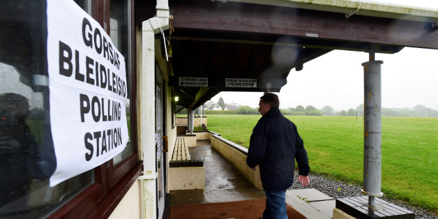 A voter arrives at St Florence's Village Hall which is being used as a polling station in Wales, Britain, June 8, 2017. REUTERS/Rebecca Naden