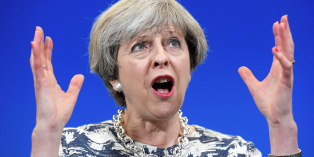 Britain's Prime Minister Theresa May gives an election campaign speech to Conservative Party supporters in Norwich, June 7, 2017. REUTERS/Toby Melville TPX IMAGES OF THE DAY