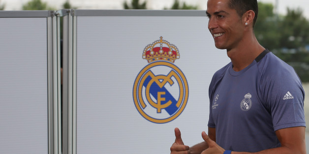 Football Soccer - Real Madrid training session - UEFA Champions League Final - Valdebebas Soccer Grounds, Madrid, Spain - 30/5/17 - Real Madrid's Cristiano Ronaldo gestures after a training session during open media day. REUTERS/Sergio Perez