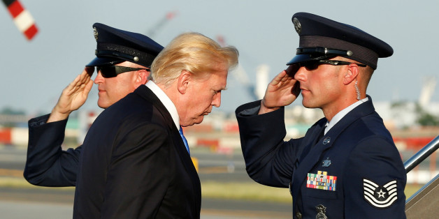 U.S. President Donald Trump departs from Newark Liberty International airport after a weekend at Trump National Golf Club in Bedminster, New Jersey, U.S., June 11, 2017. REUTERS/Yuri Gripas