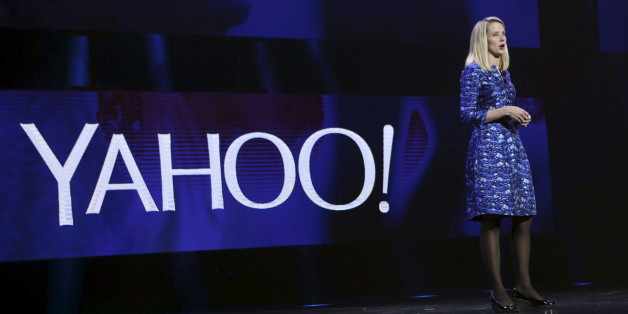 Yahoo CEO Marissa Mayer delivers her keynote address at the annual Consumer Electronics Show (CES) in Las Vegas, Nevada in this January 7, 2014, file photo. REUTERS/Robert Galbraith/Files GLOBAL BUSINESS WEEK AHEAD PACKAGE - SEARCH 'BUSINESS WEEK AHEAD APRIL 18' FOR ALL IMAGES