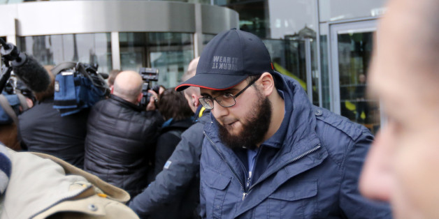 Walid Lakdim and Bilal El Makhoukhi (R), who are convicted of being part of "Sharia4Belgium", leave after the verdict is delivered in a trial of the group in Antwerp February 11, 2015. A Belgian court jailed 32-year-old Fouad Belkacem, the head of Sharia4Belgium, for 12 years on Wednesday, ruling that his Islamist group was a terrorist organisation that brainwashed young men into joining militants in the Middle East. Forty-five members of the group stood trial in the northern city of Antwerp alt