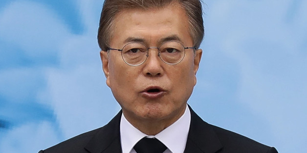 SEOUL, SOUTH KOREA - JUNE 06: South Korean President Moon Jae-in speaks during a ceremony marking Korean Memorial Day at the Seoul National cemetery on June 6, 2017 in Seoul, South Korea. South Korea marks the 62th anniversary of the Memorial Day for people who died during the military service in the 1950-53 Korean War. (Photo by Chung Sung-Jun/Getty Images)