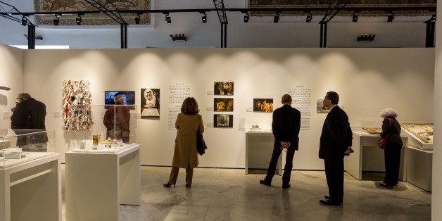 TUNIS, TUNISIA - NOVEMBER 18: People visit the newly opened exhibition titled 'Sacred Spaces' which includes inter religious common culture and mutual tolerance works of art at Bardo Museum in Tunis, Tunisia on November 18, 2016. (Photo by Amine Landoulsi/Anadolu Agency/Getty Images)
