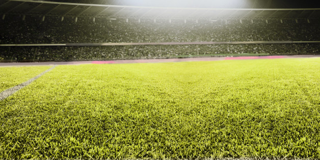 View of athletic soccer football field