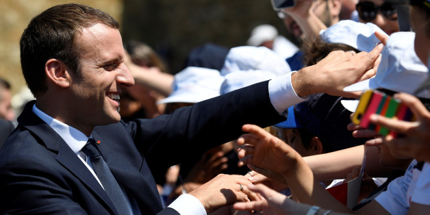 French President Emmanuel Macron (L) attends a ceremony marking the 77th anniversary of late French General Charles de Gaulle's resistance call of June 18, 1940, at the Mont Valerien memorial in Suresnes, near Paris, France, June 18, 2017. REUTERS/Bertrand Guay/Pool