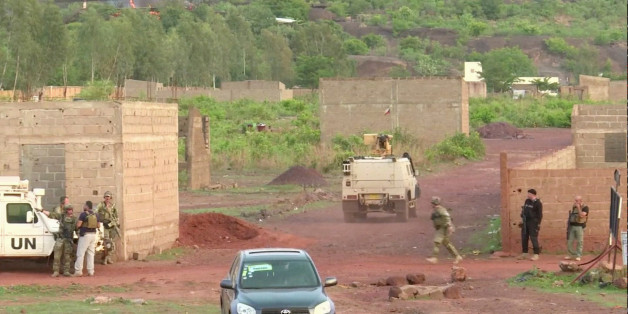 An armoured vehicle drives towards Le Campement Kangaba resort following an attack where gunmen stormed the resort in Dougourakoro, to the east of the capital Bamako, Mali in this still frame taken from video June 18, 2017. REUTERS/ REUTERS TV