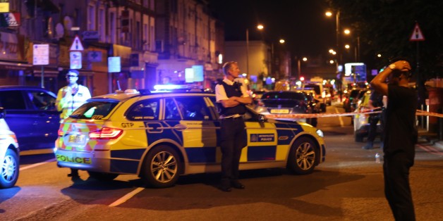 LONDON, UNITED KINGDOM - JUNE 19 : Police take security measures after a vehicle mows down Muslim worshippers on the sidewalk near the Finsbury Park Mosque on Seven Sisters Road in London, England, United Kingdom on June 19, 2017. (Photo by Tayfun Salci/Anadolu Agency/Getty Images)
