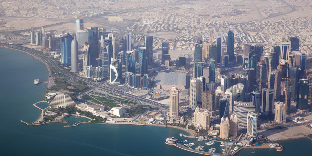 Aerial view on Doha - capital city of Qatar