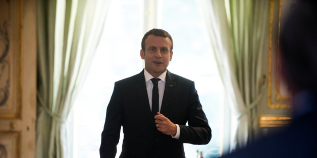 French President Emmanuel Macron attends a meeting with Gerard Rameix (not seen), President of the Autorite des marches financiers (AMF), France's market regulatory authority, at the Elysee Palace in Paris, France, June 20, 2017. REUTERS/Julien de Rosa/Pool