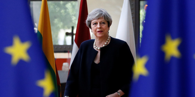 British Prime Minister Theresa May arrives at the EU summit in Brussels, Belgium, June 22, 2017. REUTERS/Gonzalo Fuentes