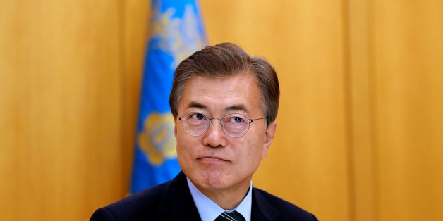 South Korean President Moon Jae-in looks on, during an interview with Reuters, at the Presidential Blue House in Seoul, South Korea June 22, 2017. REUTERS/Kim Hong-Ji