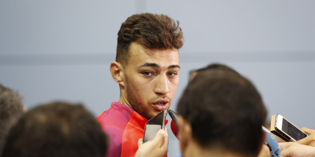 Britain Football Soccer - Barcelona Training - St Georges Park National Football Centre, Burton-upon-Trent - 26/7/16Barcelona's Munir El Haddadi during the mixed zone after trainingReuters / Darren StaplesLivepic