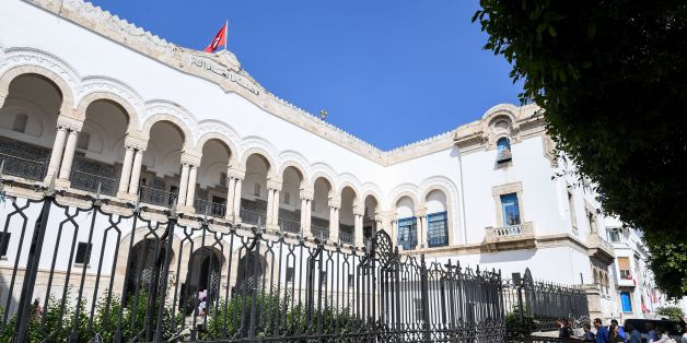 A picture taken May 26, 2017 shows a general view of the exterior of the Tunis courthouse where the first public hearing was held for the trial of 33 people in connection with the jihadist beach massacre at the eastern city of Sousse killed dozens of foreign tourists in 2015. / AFP PHOTO / FETHI BELAID (Photo credit should read FETHI BELAID/AFP/Getty Images)