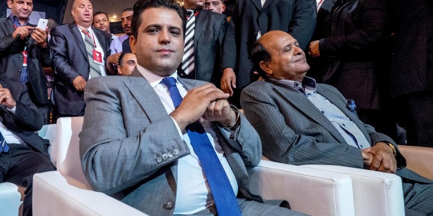 In September 29th, 2014: the president of the free patriotic Union ( UPL) and his candidate for the presidential election, Slim Riahi, presented the lists of his party for the next general election as well as its election platform. (Photo by Nicolas Fauqu��/Corbis via Getty Images)
