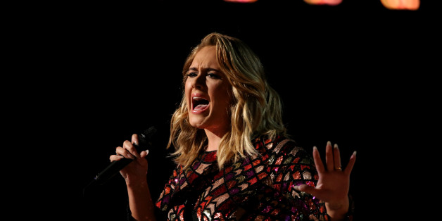 Adele sings "Hello" at the 59th Annual Grammy Awards in Los Angeles, California, U.S., February 12, 2017. REUTERS/Lucy Nicholson
