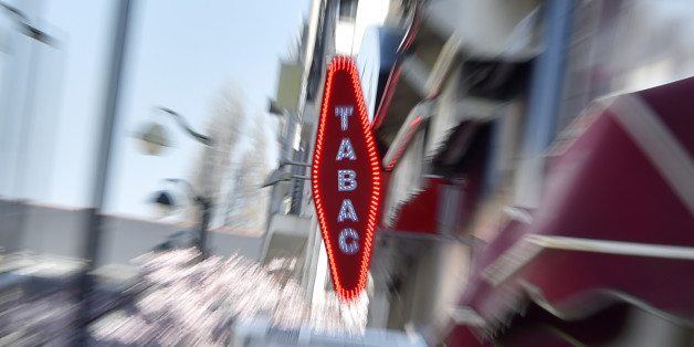 A picture taken on March 16, 2017 in Nantes, western France, shows the shop sign of a tobacco seller. / AFP PHOTO / LOIC VENANCE (Photo credit should read LOIC VENANCE/AFP/Getty Images)