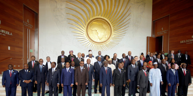 Heads of states and governments pose for a group photo during the opening ceremony of the 29th Ordinary Session of the Assembly of the Heads of State and the Governments in Addis Ababa, Ethiopia July 3, 2017. REUTERS/Tiksa Negeri