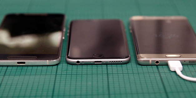 THIS IMAGE HAS BEEN BINNED. The various thickness of a Nexus 6P, Apple iPhone 6, and a Samsung Note 7 handsets are pictured at the Applied Energy Hub battery laboratory in Singapore October 5, 2016. REUTERS/Edgar Su