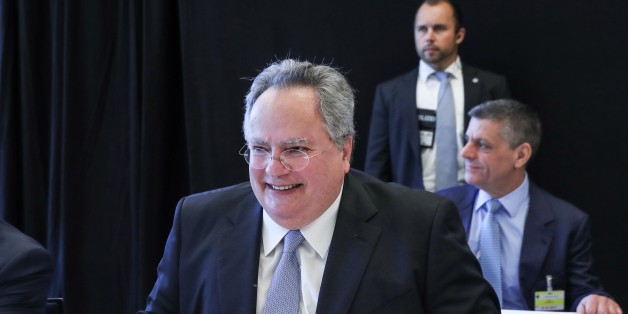 CRANS-MONTANA, SWITZERLAND - JULY 06: Foreign Affairs Minister Nikos Kotzias attends a conference on Cyprus in Crans-Montana, Switzerland on July 06, 2017. (Photo by Cem Ozdel/Anadolu Agency/Getty Images)