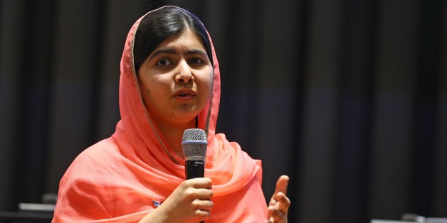 NEW YORK, USA - APRIL 10 : Nobel Laureate Malala Yousafzai makes a speech during a ceremony after she was received UN Peace Envoy in New York, United States on April 10, 2017. (Photo by Volkan Furuncu/Anadolu Agency/Getty Images)