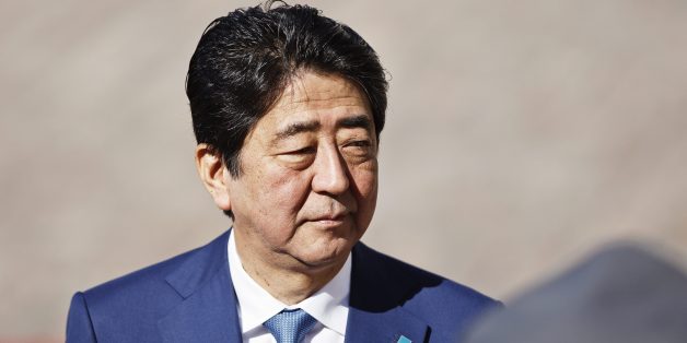 Japanese Prime Minister Shinzo Abe arrives for a welcoming ceremony in front of the Presidential Palace in Helsinki, on July 10, 2017 ahead of a meeting with Finish President. / AFP PHOTO / Lehtikuva / Roni Rekomaa / Finland OUT (Photo credit should read RONI REKOMAA/AFP/Getty Images)