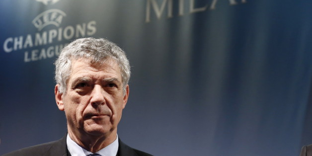 UEFA Vice-President Angel Maria Villar Llona of Spain attends the draw of the UEFA Champions League semi-finals in Nyon, Switzerland, April 15, 2016. REUTERS/Denis Balibouse
