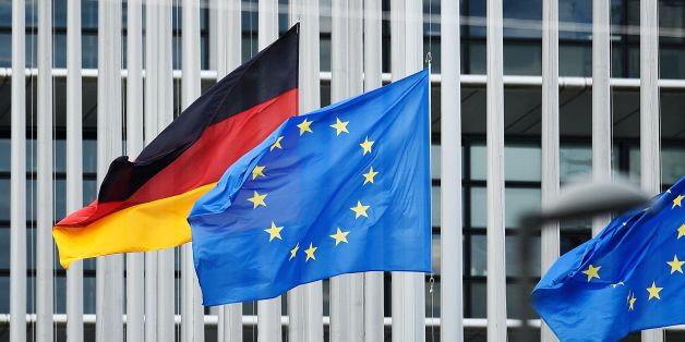 The European and German flags fly at half-mast at the European Parliament in Strasbourg, eastern France, on July 1st, 2017 before a ceremony in tribute to former German chancellor Helmut Kohl.Kohl, who oversaw German reunification and was a driving force in Europe's integration, died on June 16 at age of 87. / AFP PHOTO / Jean-Christophe VERHAEGEN (Photo credit should read JEAN-CHRISTOPHE VERHAEGEN/AFP/Getty Images)