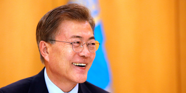 South Korean President Moon Jae-in speaks during an interview with Reuters at the Presidential Blue House in Seoul, South Korea June 22, 2017. REUTERS/Kim Hong-Ji