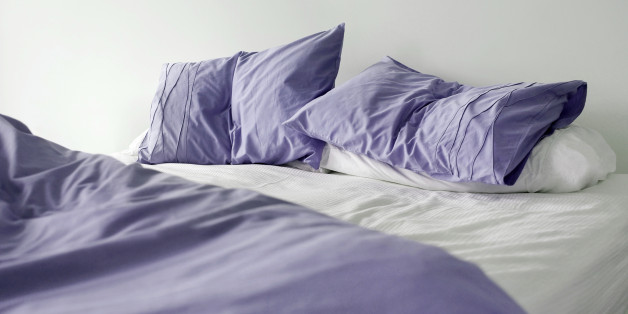 Un made bed in the morning