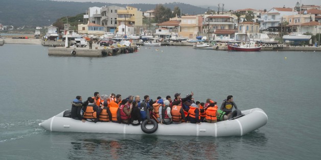 Migrants arrive in Mytilene, on the Greek island of Lesbos, on March 21, 2016. Like Lesbos, Chios is an other Greek island, where every day the migrants boats reach the shores. (Photo by Guillaume Pinon/NurPhoto/NurPhoto via Getty Images)