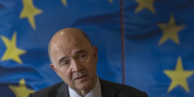 LISBON, PORTUGAL - JULY 18: European Commissioner for Economic and Financial Affairs, Taxation and Customs Pierre Moscovici speaks to the press at the European Commission representation on July 18, 2017 in Lisbon, Portugal. Mr. Moscovici stated his satisfaction regarding the improvement of Portugal's economy and its financial situation. (Photo by Horacio Villalobos - Corbis/Corbis via Getty Images)