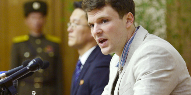 FILE PHOTO - Otto Frederick Warmbier, a University of Virginia student who has been detained in North Korea since early January, attends a news conference in Pyongyang, North Korea, in this photo released by Kyodo February 29, 2016. Mandatory credit REUTERS/Kyodo ATTENTION EDITORS - THIS IMAGE HAS BEEN SUPPLIED BY A THIRD PARTY. FOR EDITORIAL USE ONLY. NOT FOR SALE FOR MARKETING OR ADVERTISING CAMPAIGNS. MANDATORY CREDIT. JAPAN OUT. NO COMMERCIAL OR EDITORIAL SALES IN JAPAN.