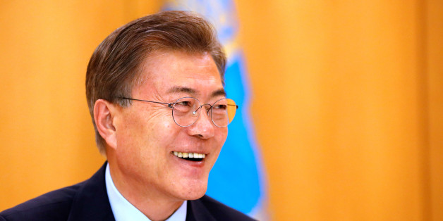 South Korean President Moon Jae-in speaks during an interview with Reuters at the Presidential Blue House in Seoul, South Korea June 22, 2017. REUTERS/Kim Hong-Ji