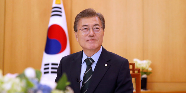 South Korean President Moon Jae-in attends an interview with Reuters at the Presidential Blue House in Seoul, South Korea June 22, 2017. REUTERS/Kim Hong-Ji