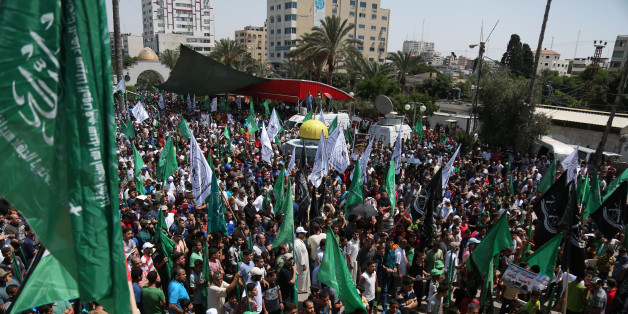 Palestinian demonstrators carry a model of the Dome of the Rock mosque, in Gaza City on July 22, 2017, as they protest against new Israeli security measures implemented at the holy site, which include metal detectors and cameras, following an attack that killed two Israeli policemen the previous week. Palestinian protesters clashed with Israeli forces outside Jerusalem's Old City as tensions mounted over new security measures at a highly sensitive holy site and prompted police to restrict access