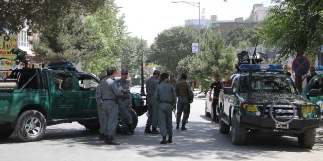 KABUL, AFGHANISTAN-JULY 31: Afghan security forces take security measures after bomb laden vehicle targeted Iraqi embassy in Kabul, Afghanistan on July 31, 2017. (Photo by Haroon Sabawoon/Anadolu Agency/Getty Images)