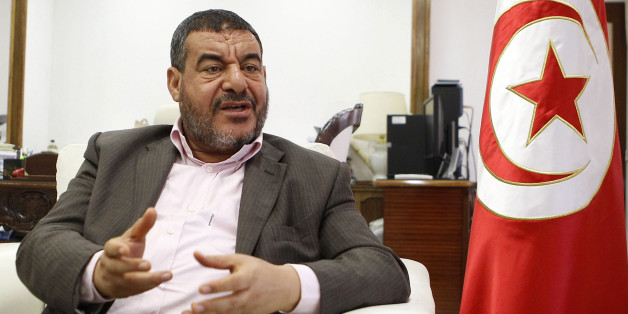 Tunisia's Agriculture Minister Mohamed Ben Salem gestures as he speaks with Reuters journalists in Tunis May 14, 2012. Tunisia expects to produce 2.5 million tonnes of grain this year, up from 2.3 million tonnes last year and the biggest harvest in decades Ben Salem said on Monday. REUTERS/Zoubeir Souissi (TUNISIA - Tags: AGRICULTURE POLITICS BUSINESS)